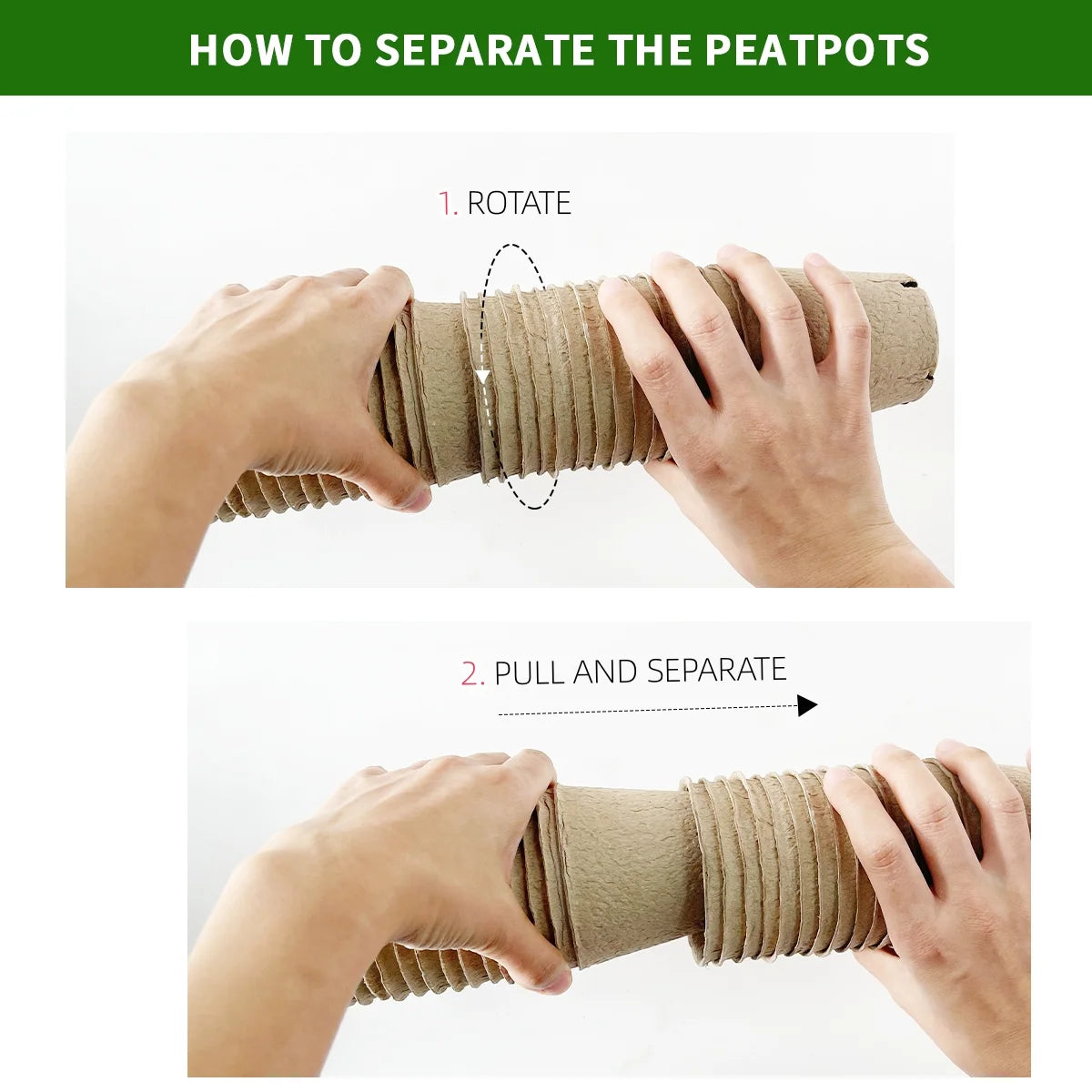 Nursery Pots Seedling Pots Biodegradable Plant Pots Peat Pots Small Plant Starter Pots with Drainage Holes round with Plant Labels + 3.93" 60Pcs