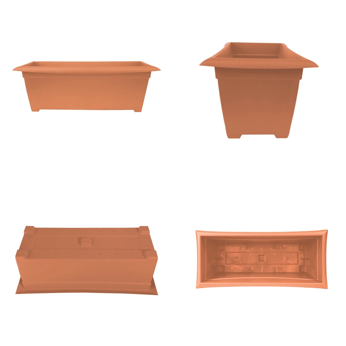 27-In Wide Dayton 100% Recycled Plastic Deck Box Planter - Coral Color
