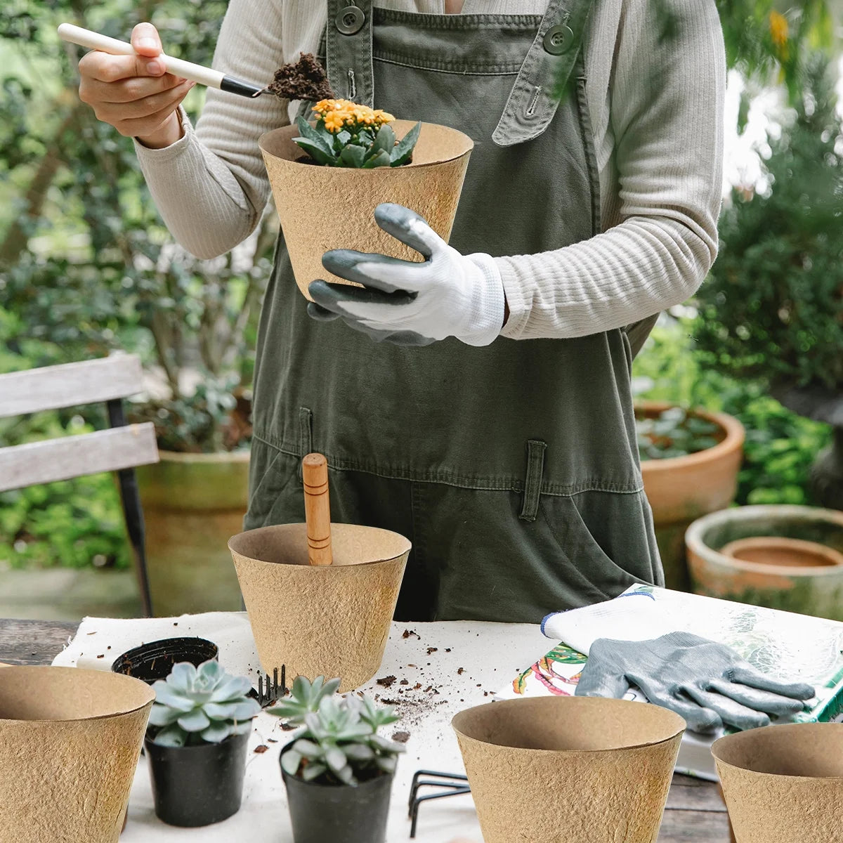 Nursery Pots Seedling Pots Biodegradable Plant Pots Peat Pots Small Plant Starter Pots with Drainage Holes round with Plant Labels + 3.93" 60Pcs