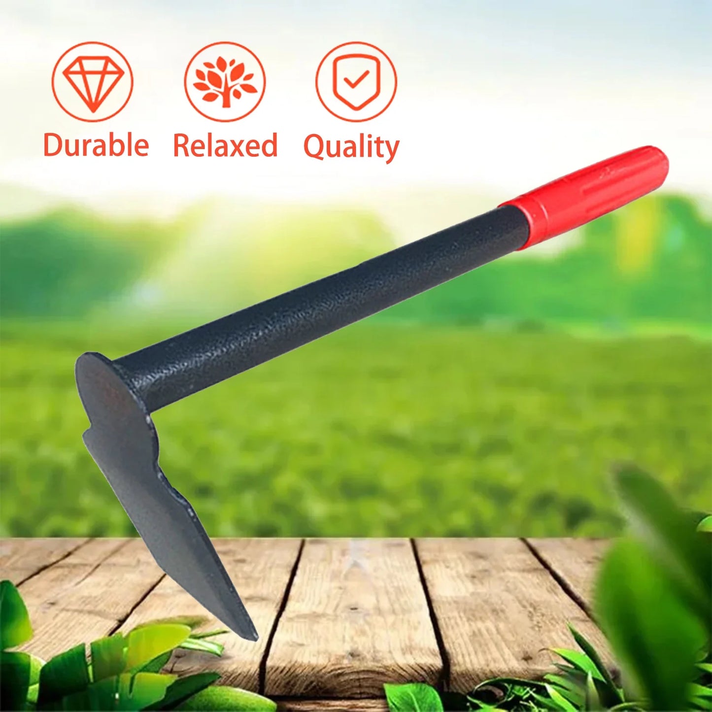 Hoe Tools Set Duty Gardening Tools Steel with Soft Rubberized Non-Slip Handle Durable Garden Hand Tools Garden Gifts for Men Women