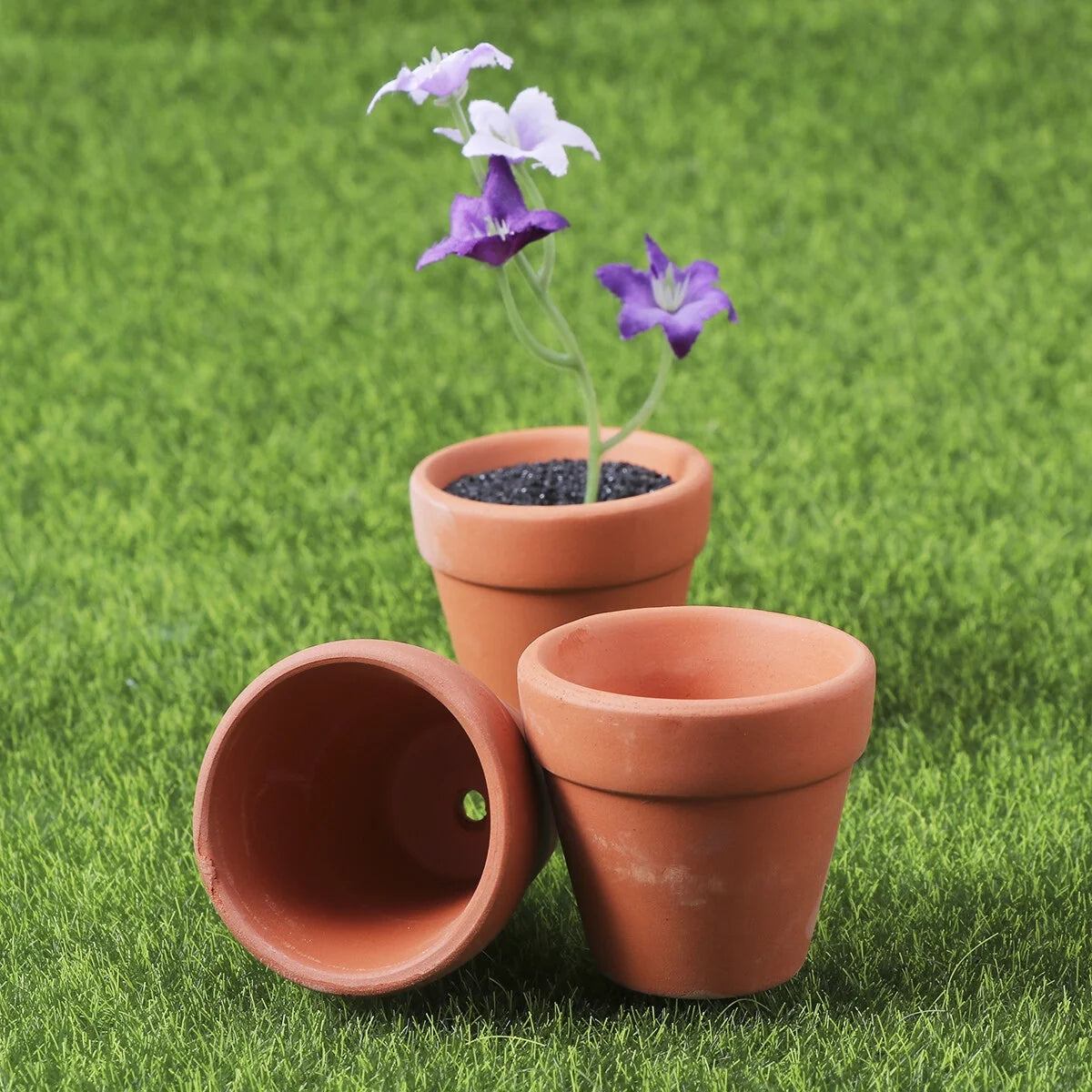 10Pcs 3.5X3.5Cm Small Mini Terracotta Pot Clay Ceramic Pottery Planter Cactus Flower Pots Succulent Nursery Pots Great for Plants Crafts Wedding Favor