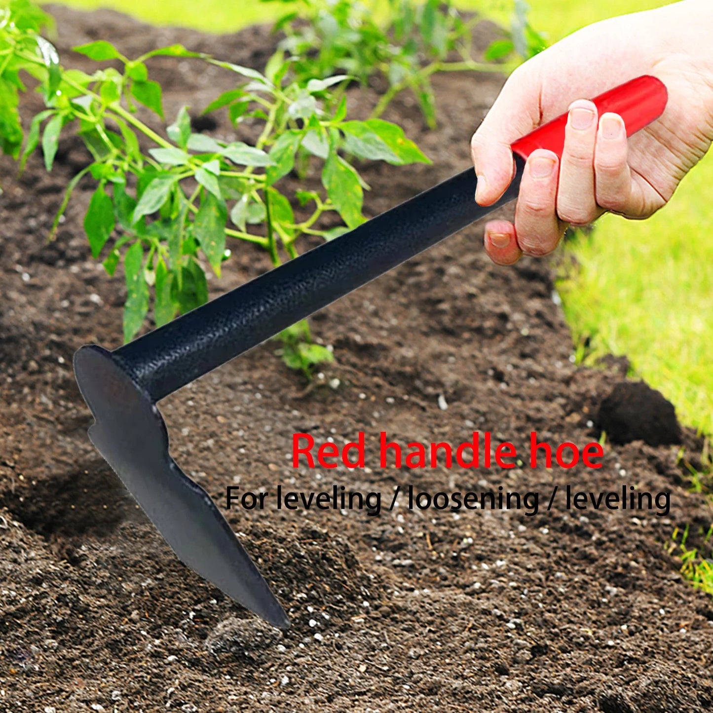 Hoe Tools Set Duty Gardening Tools Steel with Soft Rubberized Non-Slip Handle Durable Garden Hand Tools Garden Gifts for Men Women