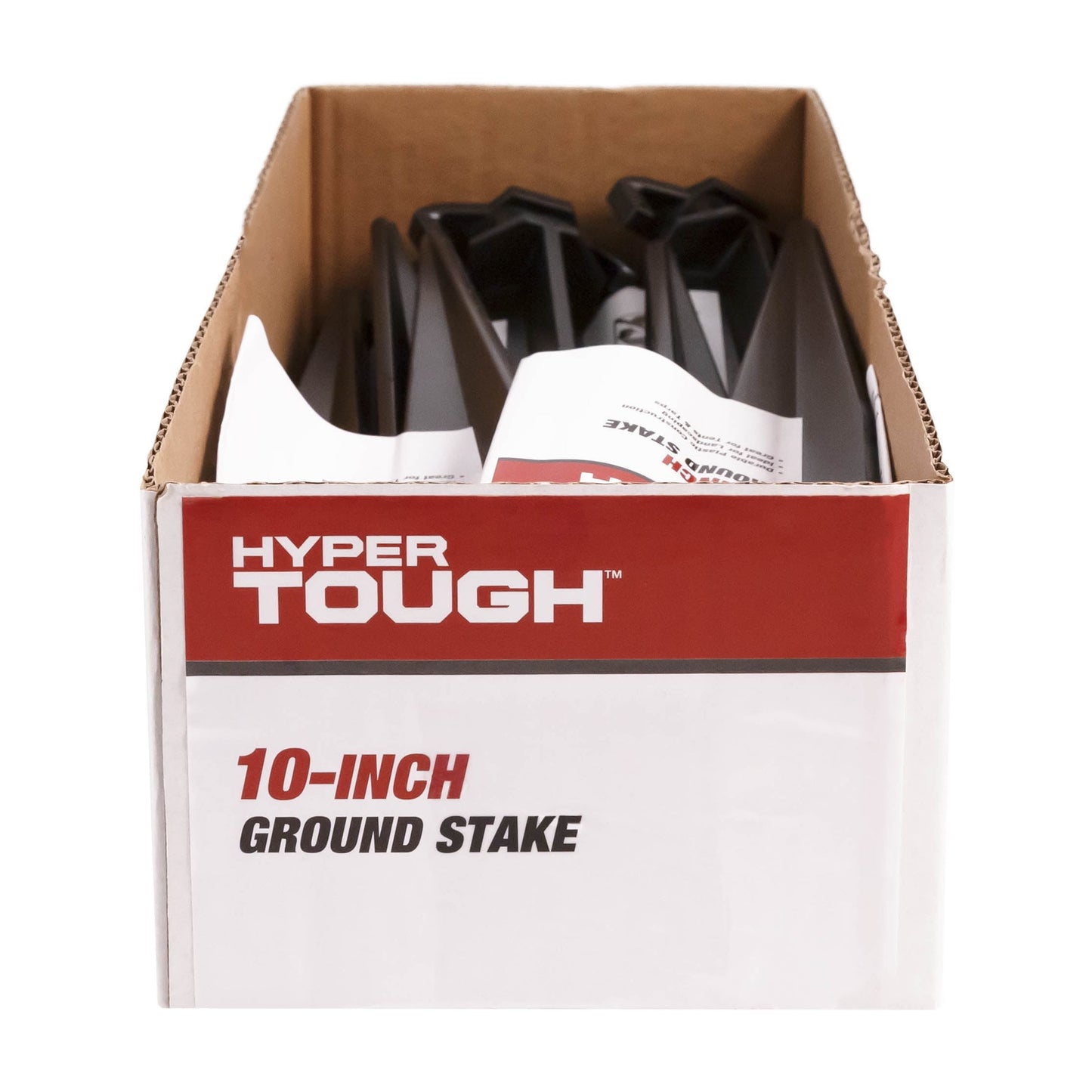 Item# GS10-10HT, Plastic Ground Garden and Tent Stake, Black 10" Length, 1 Each