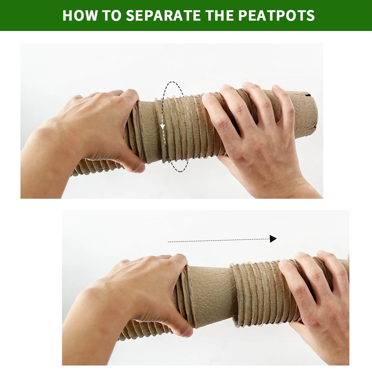 Nursery Pots Seedling Pots Biodegradable Plant Pots Peat Pots Small Plant Starter Pots with Drainage Holes round with Plant Labels 3.15" 120Pcs