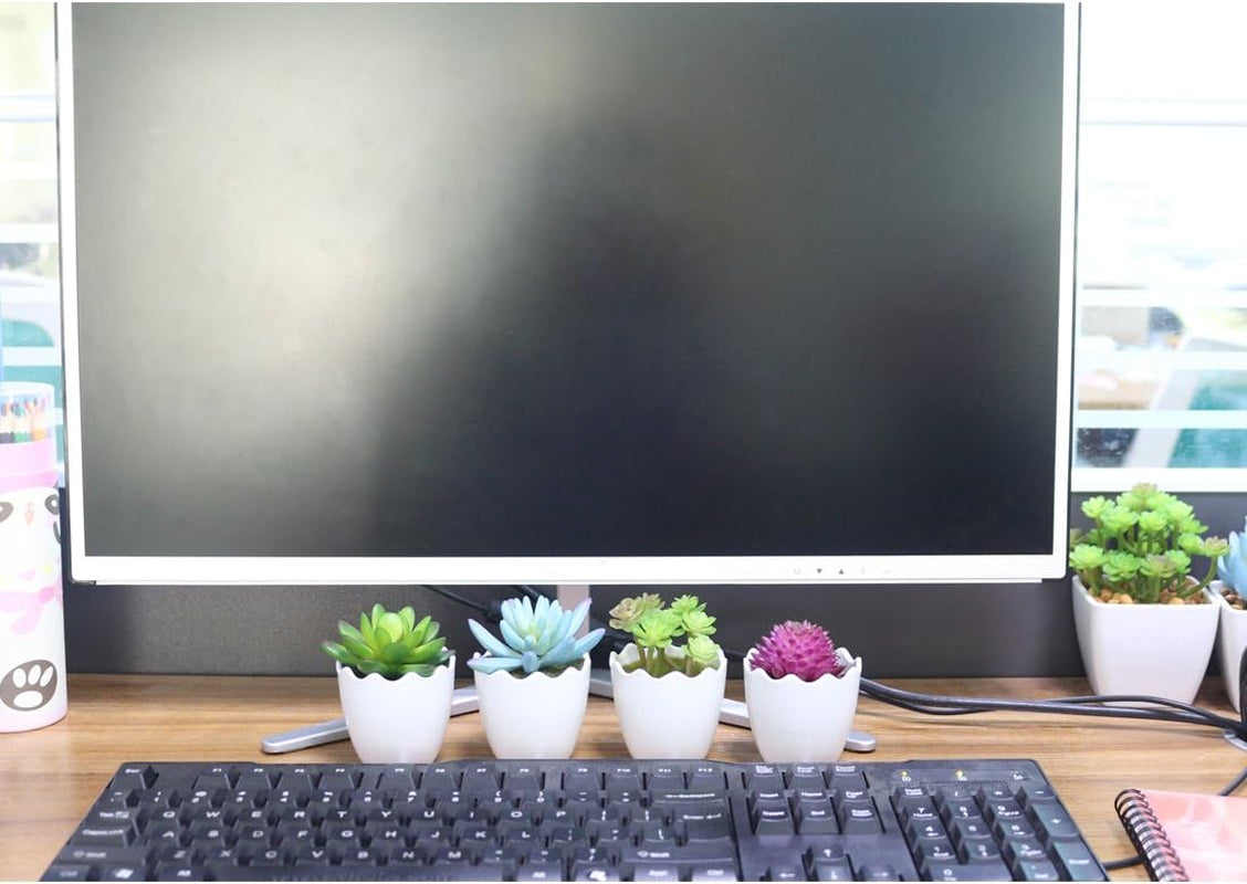 Artificial Succulent Plants Fake Succulents Mini Faux Plants for Home/Office Docor (Resin Pots) …