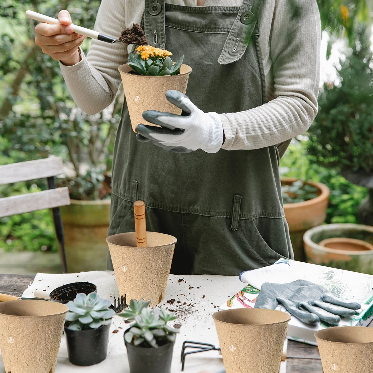 Nursery Pots Seedling Pots Biodegradable Plant Pots Peat Pots Small Plant Starter Pots with Drainage Holes round with Plant Labels 3.15" 120Pcs