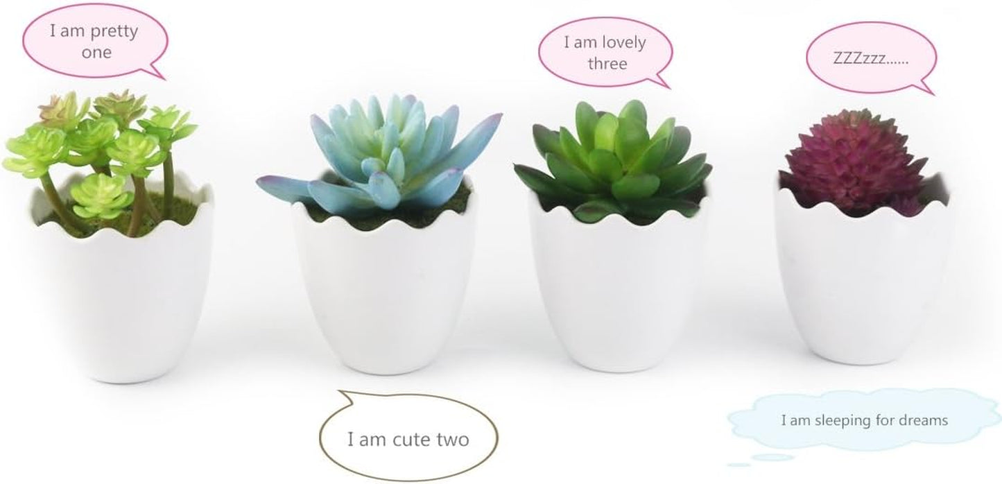 Artificial Succulent Plants Fake Succulents Mini Faux Plants for Home/Office Docor (Resin Pots) …