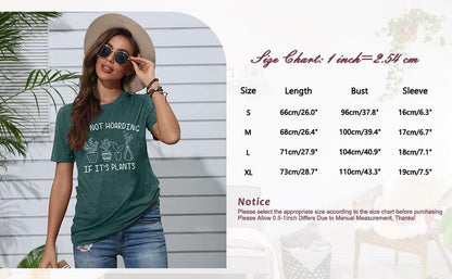 Plant Shirt Women Its Not Hoarding If Its Plants T-Shirt Funny Plant Lover Gift Tee Crazy Plant Lady Tops