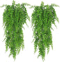 2 Packs Artificial Hanging Plants- Fake Green Leaves Decoration, Faux Foliage Greenery Home Decor