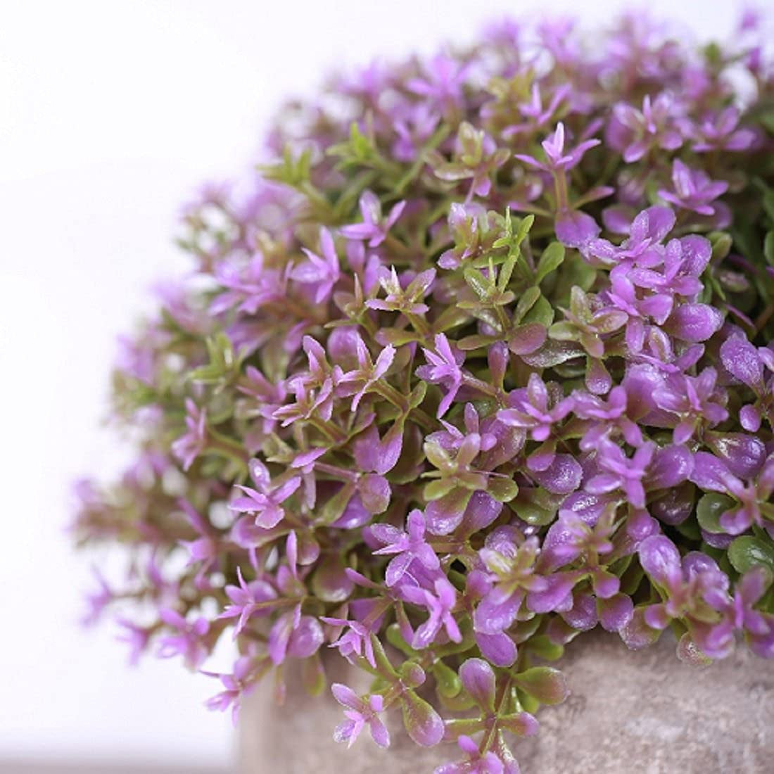 Artificial Plant Potted Mini Fake Plant Decorative Lifelike Flower Green Plants Fake Flowers Small Fake Plants for Home/Office Decor/Desk/Kitchen/Bathroom/Shelves Purple Decor