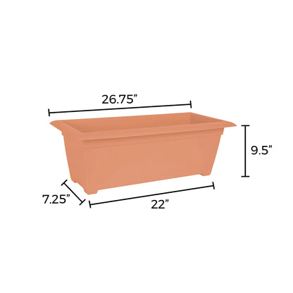 27-In Wide Dayton 100% Recycled Plastic Deck Box Planter - Coral Color
