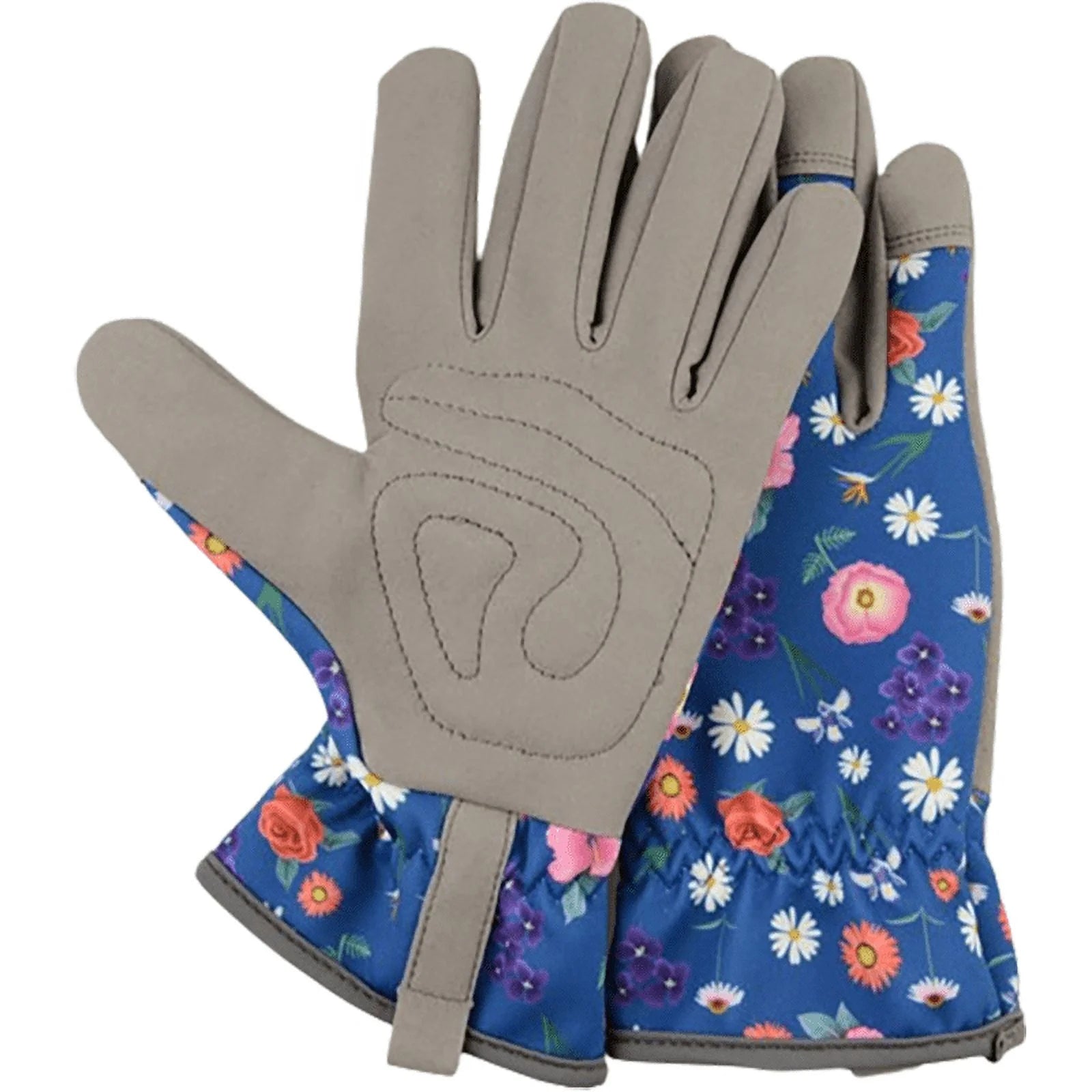 Stylish Blue Leather Gardening Gloves for Women - Thorn Resistant, Protective, Perfect for Outdoor Work and Weeding