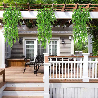 2 Packs Artificial Hanging Plants- Fake Green Leaves Decoration, Faux Foliage Greenery Home Decor