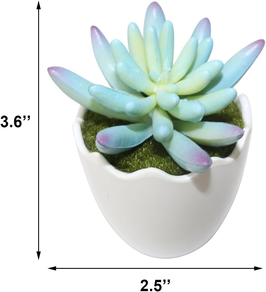 Artificial Succulent Plants Fake Succulents Mini Faux Plants for Home/Office Docor (Resin Pots) …