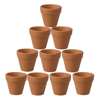 10Pcs 3.5X3.5Cm Small Mini Terracotta Pot Clay Ceramic Pottery Planter Cactus Flower Pots Succulent Nursery Pots Great for Plants Crafts Wedding Favor