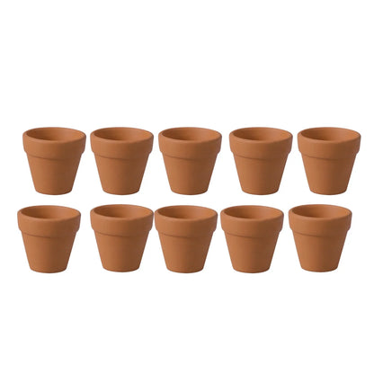 10Pcs 3.5X3.5Cm Small Mini Terracotta Pot Clay Ceramic Pottery Planter Cactus Flower Pots Succulent Nursery Pots Great for Plants Crafts Wedding Favor