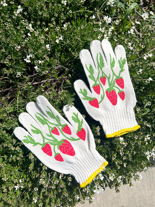 New! Strawberry Gardening Gloves | Garden Gloves | Gardening Tools