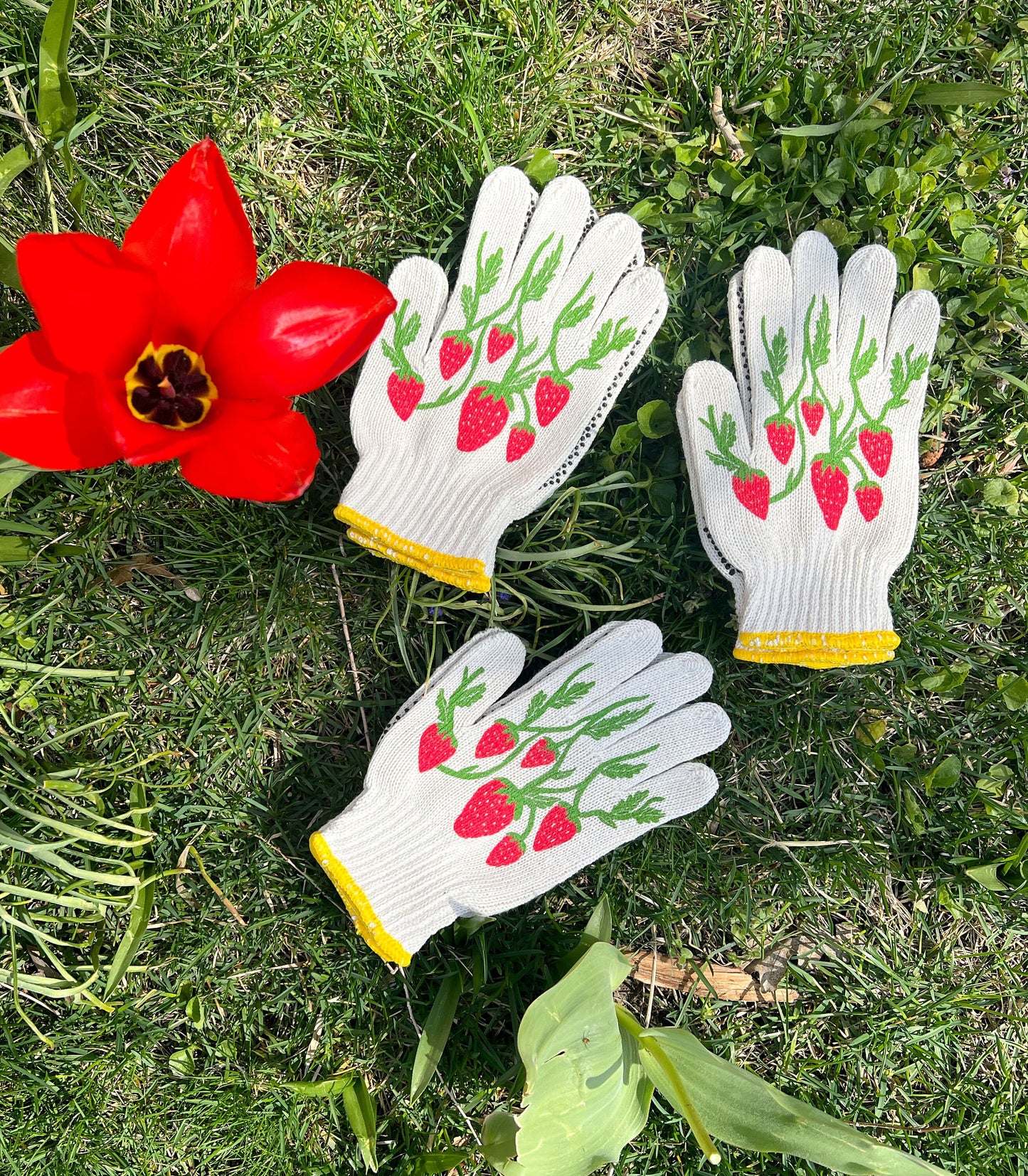 New! Strawberry Gardening Gloves | Garden Gloves | Gardening Tools